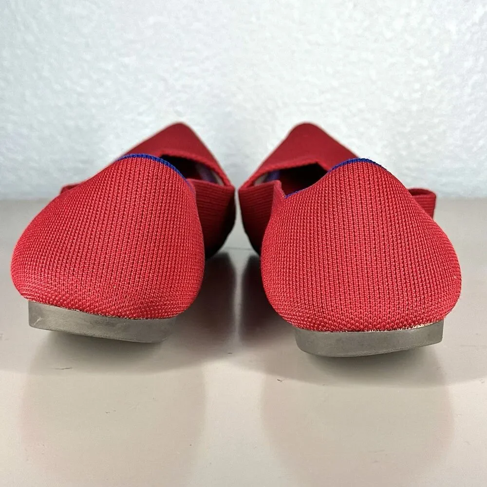 Rothy’s The Point Flats Red And Blue Knit Women’s Size 9.5 Washable Comfort - Picture 9 of 14